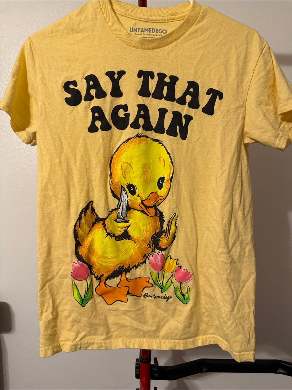 Yellow 'Say That Again' Graphic Tee